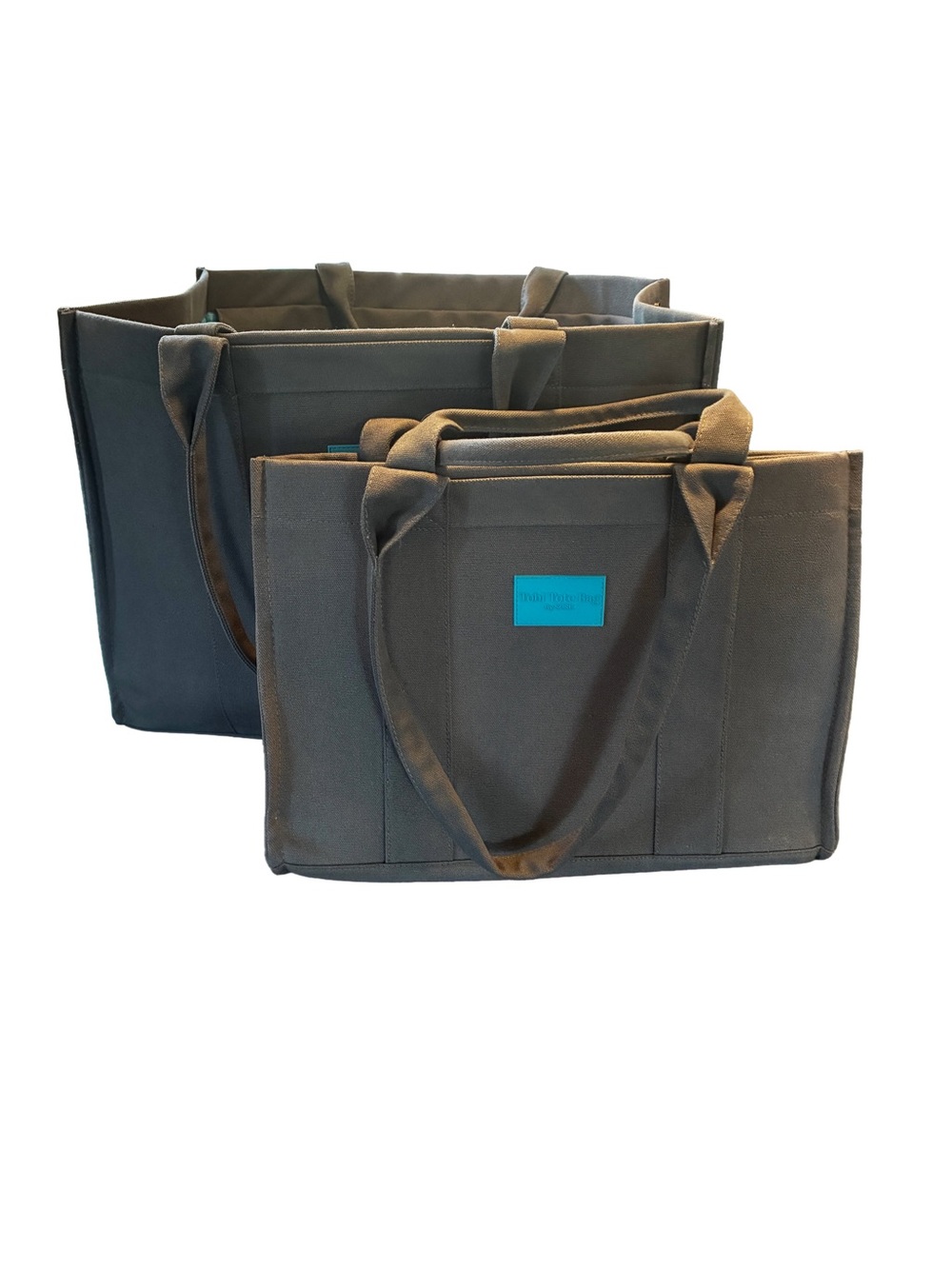 SCSE Canvas Tobi Tote Set XL & Medium Gray Utility Beach Travel Bags